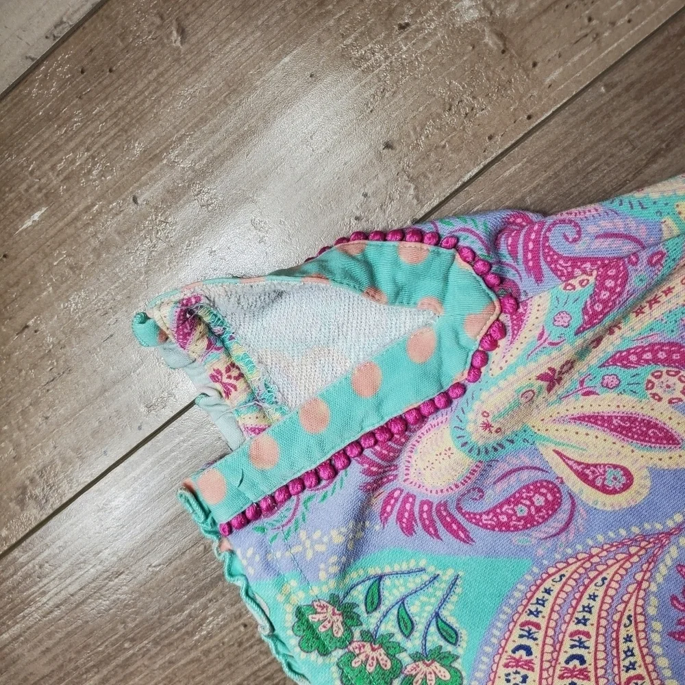 Matilda Jane Treasure Trove Aqua Fuchsia Paisley Floral Swim Cover Up Size 14